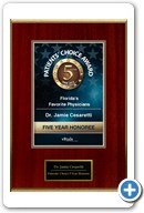 Jamie Cesaretti, MD: Patient's Choice Award 2012 - Five Year Award Recoginition